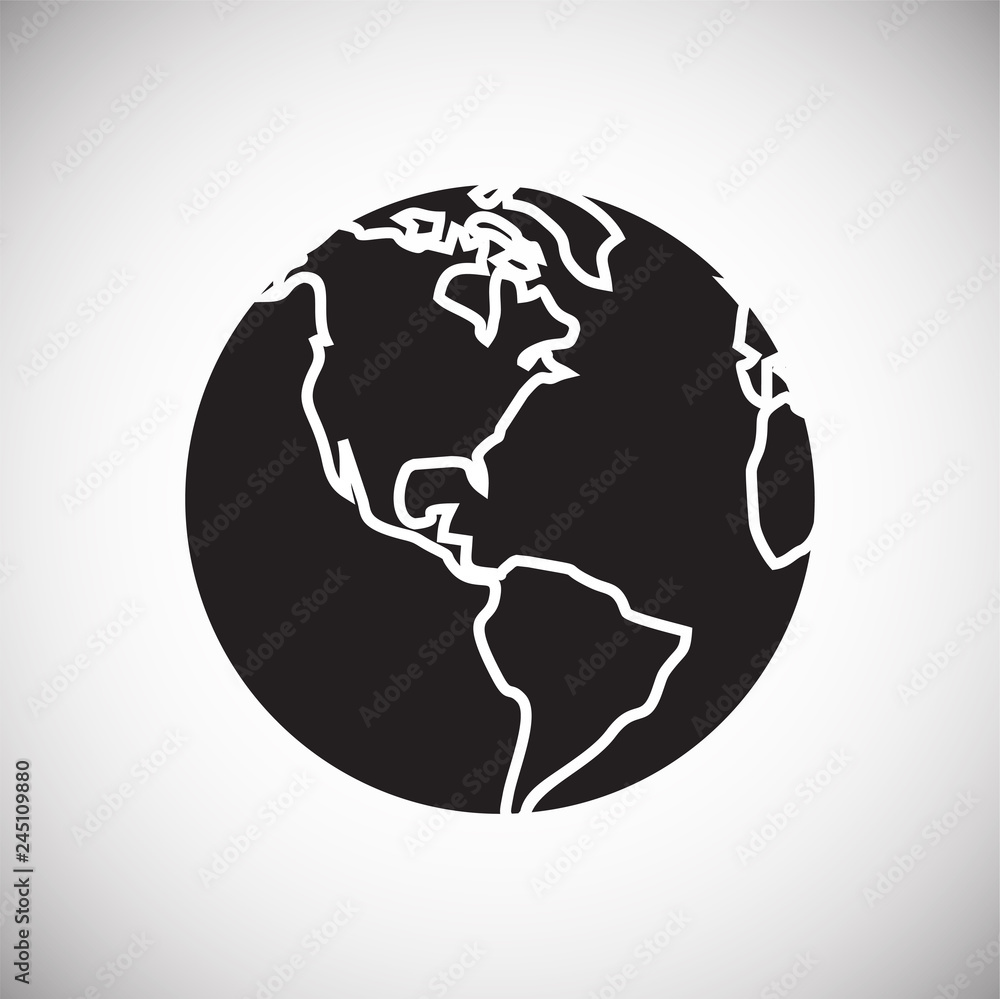 Poster globe icon on white background for graphic and web design, modern simple vector sign. internet conce