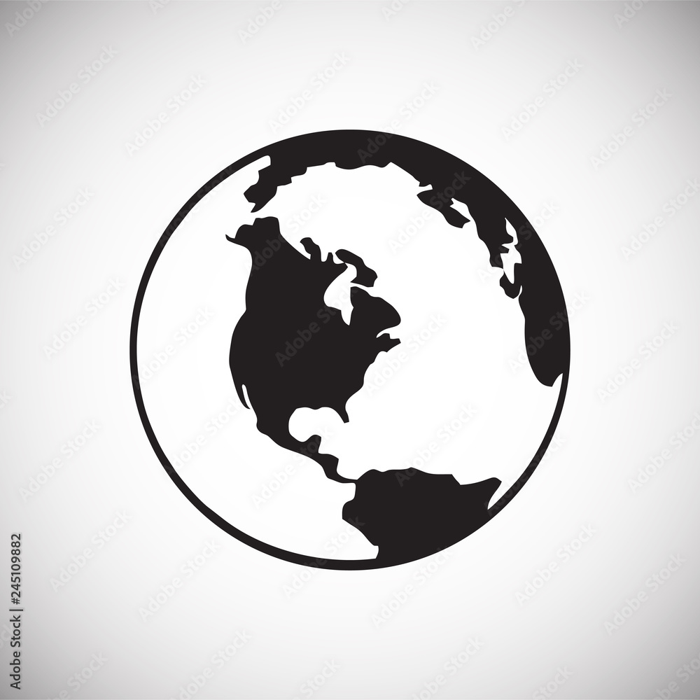 Poster globe icon on white background for graphic and web design, modern simple vector sign. internet conce