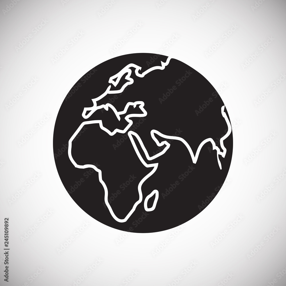 Poster globe icon on white background for graphic and web design, modern simple vector sign. internet conce