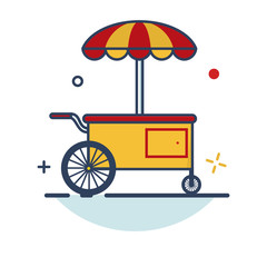 Carnival Icon | Food Cart Icon - with Outline Filled Style