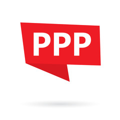 PPP (Public private partnership) acronym on a sticker- vector illustration