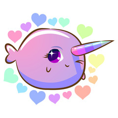 sea narwhal clipart © pisut