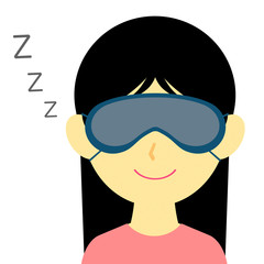 アイマスクをつけて眠る女性