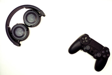 Collapsible headphone and gamepad template texture background