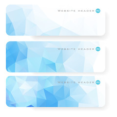 Fototapeta premium Vector design template set of banner, header for website with triangle geometric background