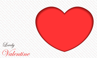 Lovely Valentine Red And White Card - Vector