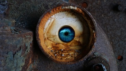 photo manipulated metal object