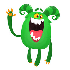 Happy cartoon monster. Vector character