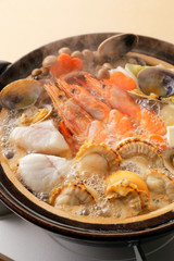 海鮮鍋　Japanese seafood hot pot