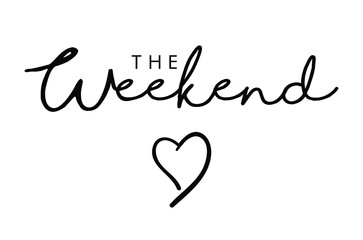 The weekend text print in vector