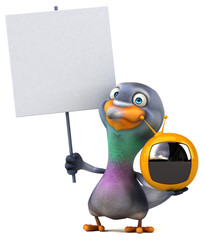 Fun pigeon - 3D Illustration