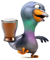 Fun pigeon - 3D Illustration