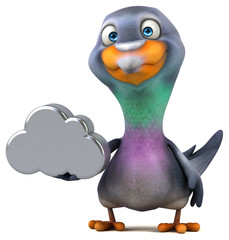Fun pigeon - 3D Illustration