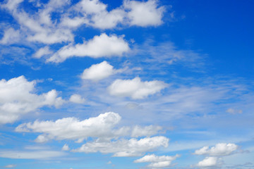 White cloud in blue sky background