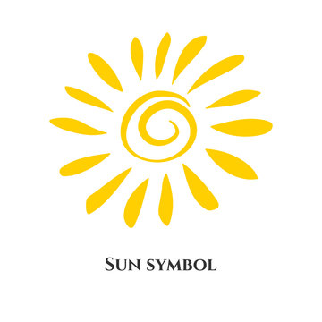 handwritten sun icon symbol. Vector illustration for design