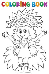 Coloring book happy samba dancer theme 1