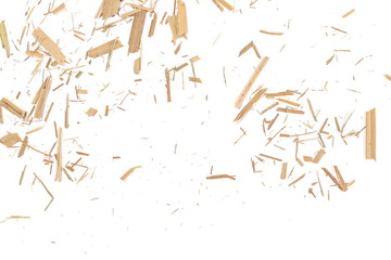 Fototapeta premium Dry cut grass leaves isolated on white background and texture, top view