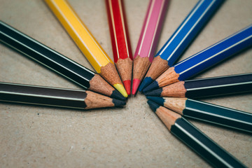 Naklejka premium Color pencils tips