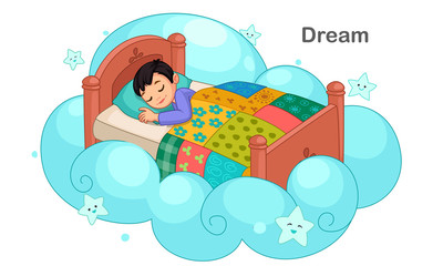 Cute little boy dreaming