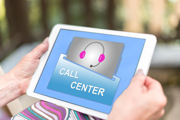 Call center concept on a tablet