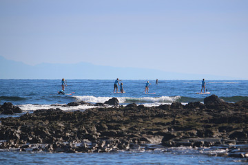 Stand up paddling excursion at the ocean