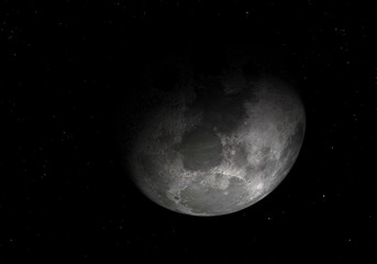 Moon - High resolution 3D images. 3D illustration.