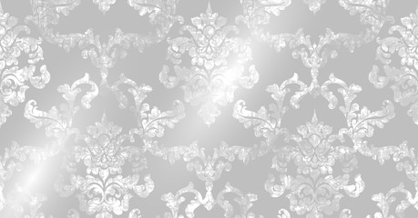 Rococo pattern texture Vector. Floral ornament decoration. Royal ements. Victorian engraved retro design. Vintage fabric decor. pastel colors