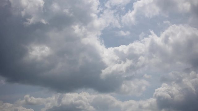 Fast Moving White Puffy Clouds Timelapse