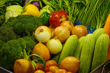 Fresh vegetables at the supermarket