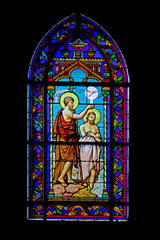 Obraz na płótnie Canvas Le Crotoy - Vitrail de l'église saint Pierre - Somme. Picardie. Haut de France