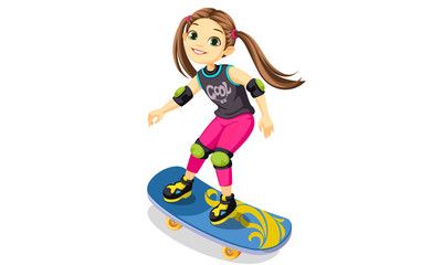 Cute little girl on a skateboard