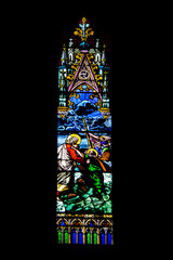 Le Crotoy - Vitrail de l'église saint Pierre - Somme. Picardie. Haut de France