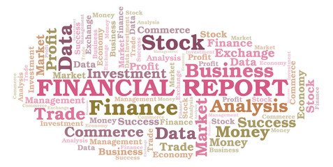 Obraz premium Financial Report word cloud.