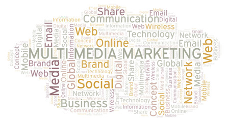 Multi Media Marketing word cloud.