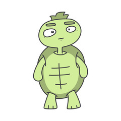Cute illustration of a turtle on white background