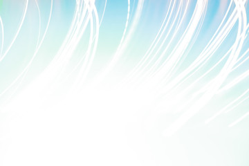 Diagonal curved white  light strips on pastel blue-white background.