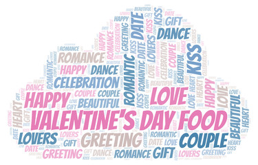 Obraz premium Valentine's Day Food word cloud.
