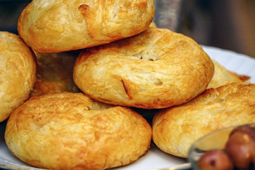 Traditional Smyrna Turkey pastry boyoz close up view