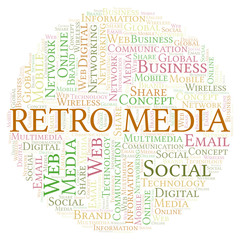 Fototapeta premium Retro Media word cloud.