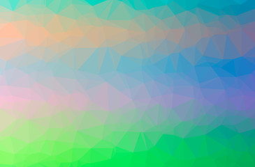 Illustration of abstract Blue, Green horizontal low poly background. Beautiful polygon design pattern.