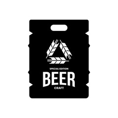 Modern craft beer drink vector logo sign for bar, pub, store, brewhouse or brewery isolated on white background. Premium quality keg logotype illustration. Brewing fest fashion t-shirt badge design.