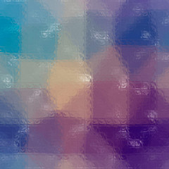 Illustration of Square purple, green, yellow and blue colorful Mosaic through glass bricks background.