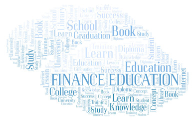 Fototapeta na wymiar Finance Education word cloud.