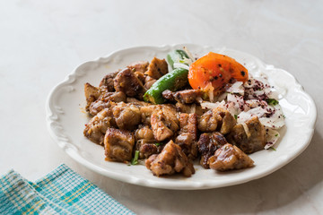 Turkish Traditional Offal Food Uykuluk made with Animals Gland, Pancreas or Rib Cage.