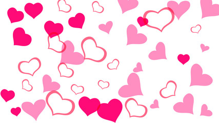 Obraz premium Red on White background Vector. Red hearts of confetti crumbled. A sample of wallpaper design, textiles, packaging, printing, holiday invitation for wedding. Happy background.