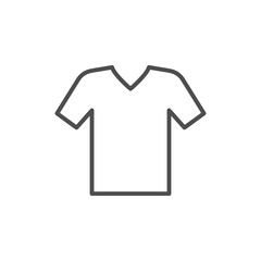 V-neck t-shirt line icon