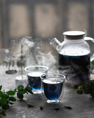 Organic thai blue tea Anchan, Clitoria Ternate, Butterfly Pea.