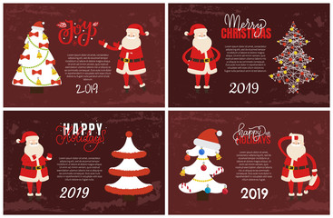 Joys Greeting Card on 2019 New Year Holiday Vector