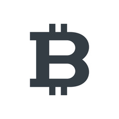 Simple bitcoin symbol, currency icon