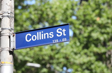 Collins street shopping street Melbourne Australia - 245133087